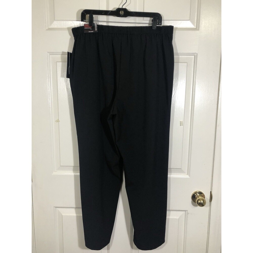 NWT Briggs Black Dress Pants S 14 Knit Strech Elastic Waist Straight Leg - Picture 1 of 15